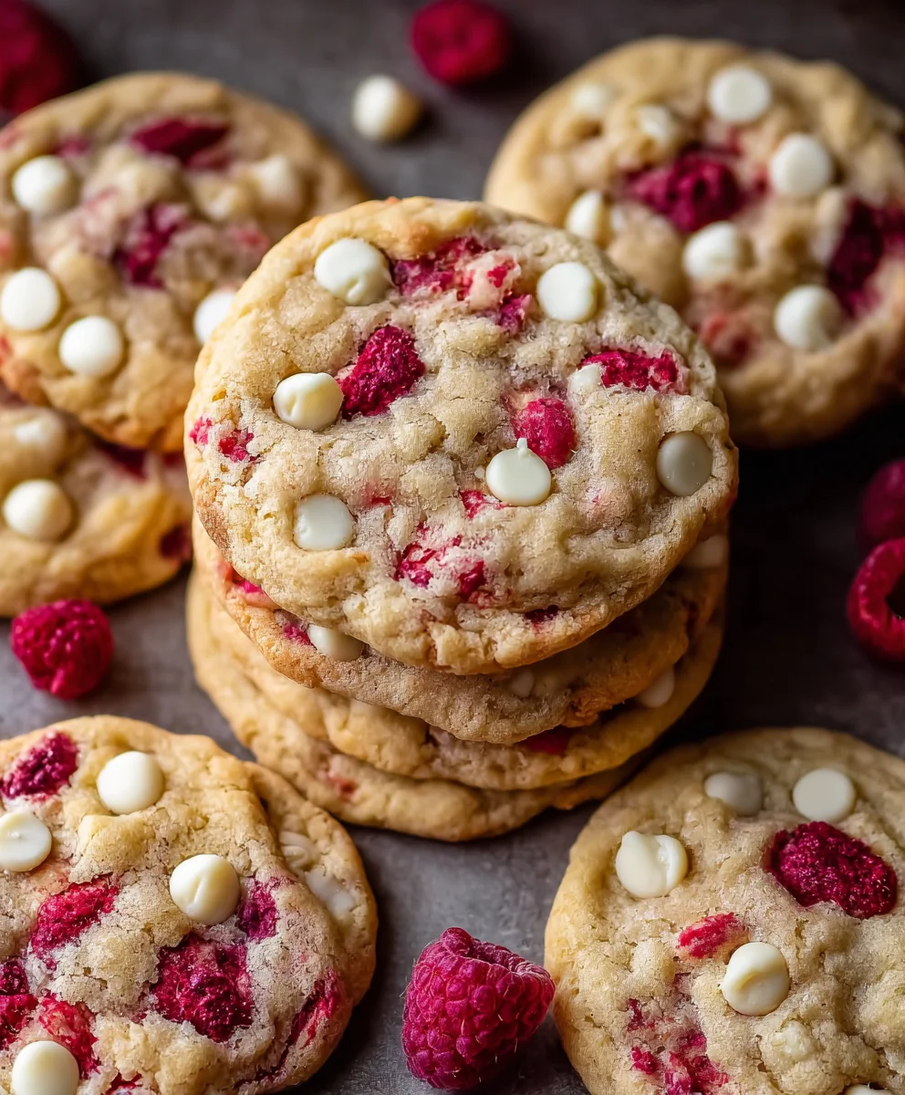 Raspberry White Chocolate Cookies - Easy Recipe