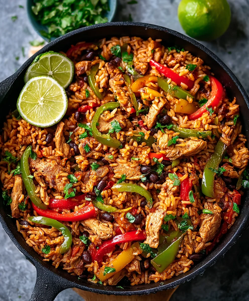 Easy One-Pan Beef Fajita Rice Bowls