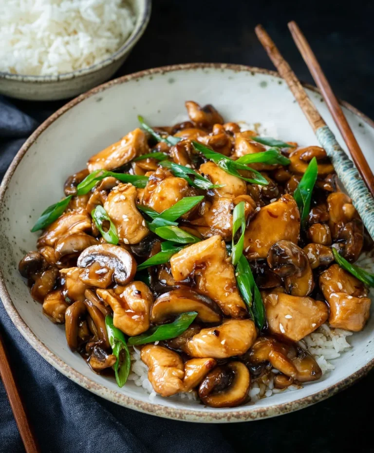 Chinese Chicken Mushroom Stir-Fry- Easy Takeout Recipe