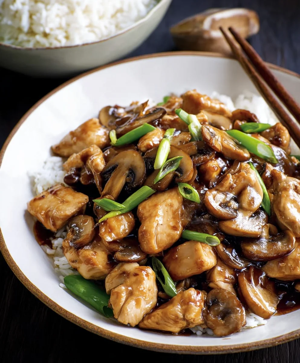 Chinese Chicken Mushroom Stir-Fry- Easy Takeout Recipe
