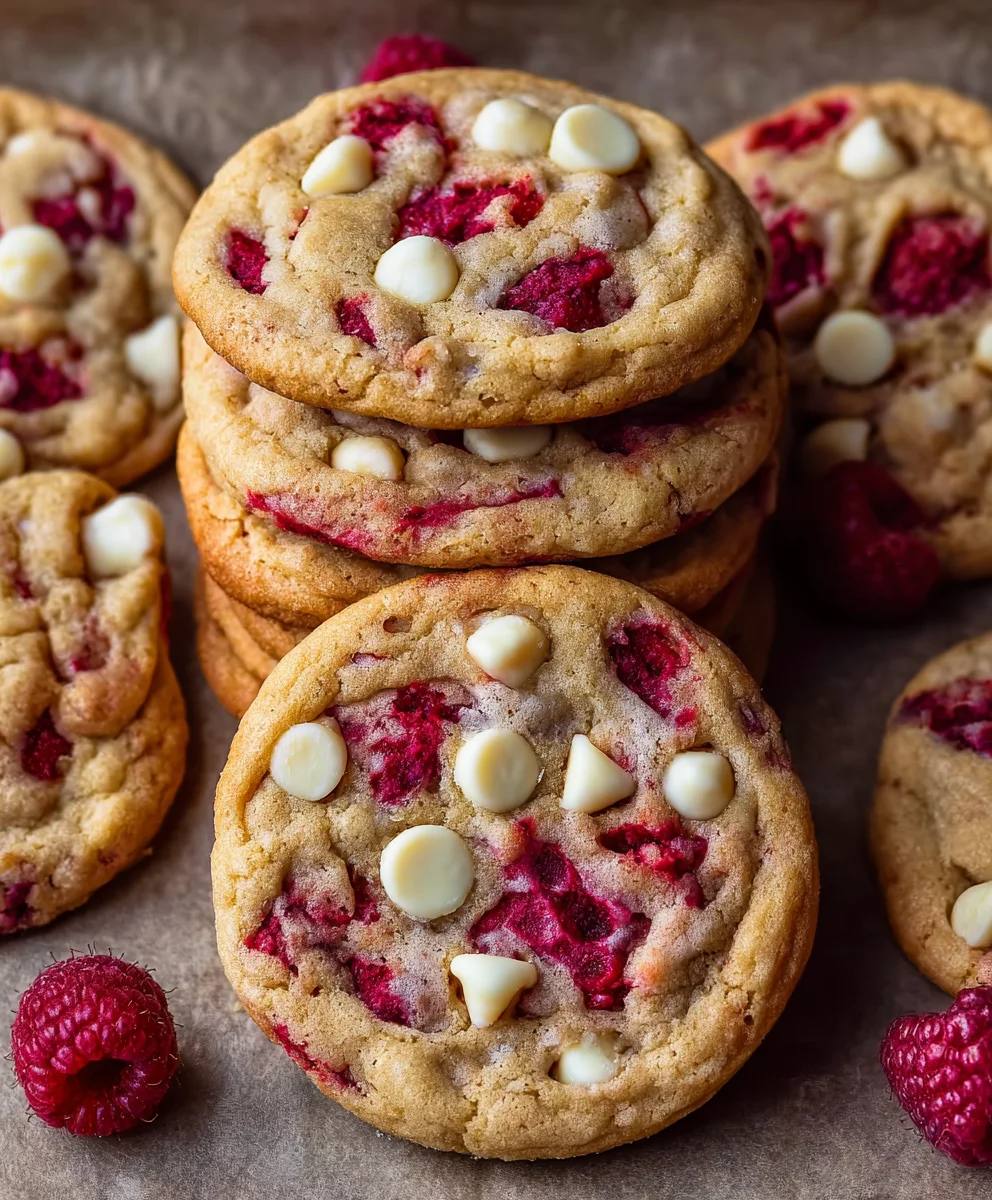 Raspberry White Chocolate Cookies - Easy Recipe