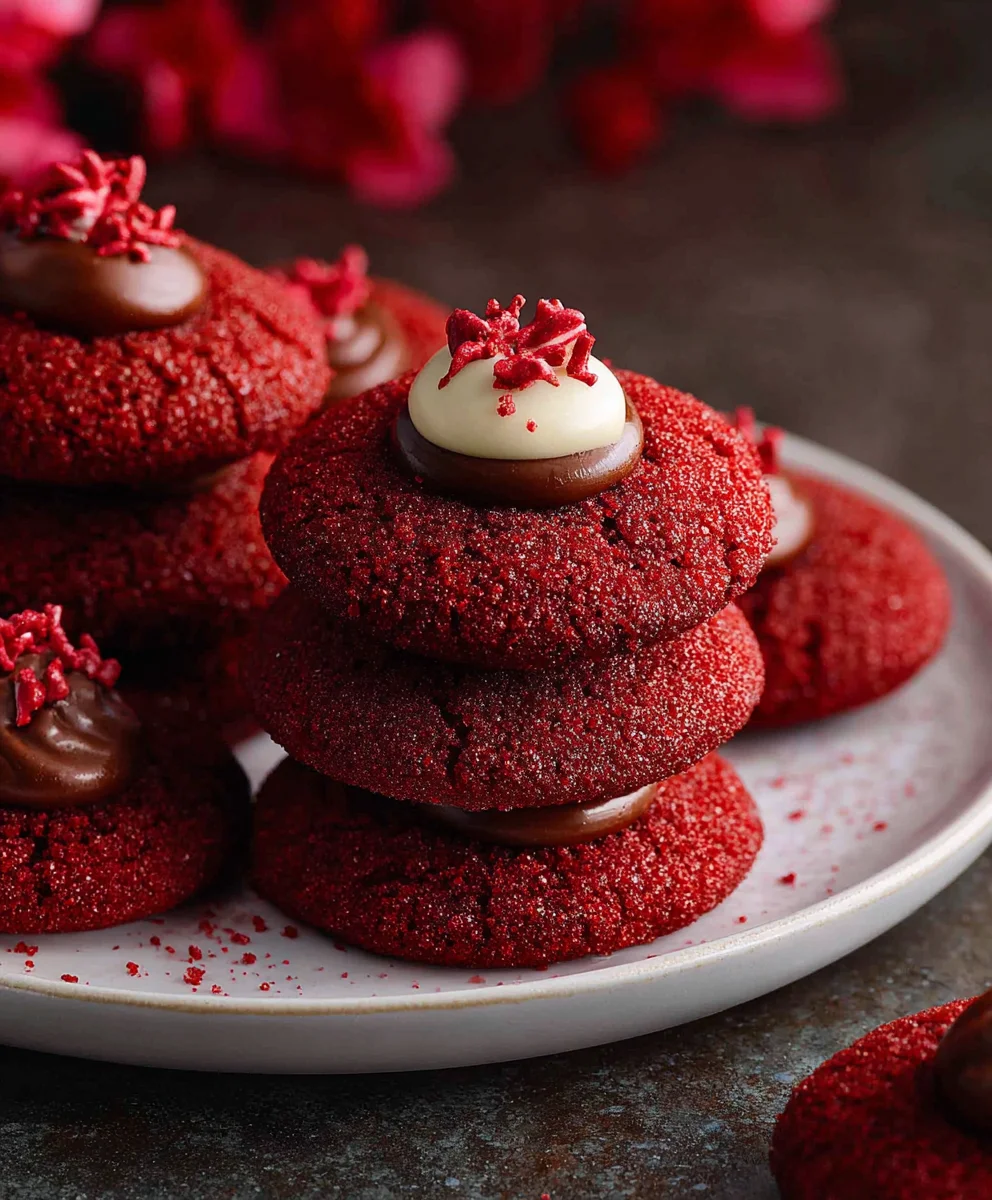 Hershey's Red Velvet Blossom Cookies-Festive & Delicious