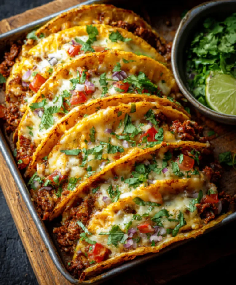 Oven-Baked Cheesy Beef Tacos – Crispy Loaded & Delicious