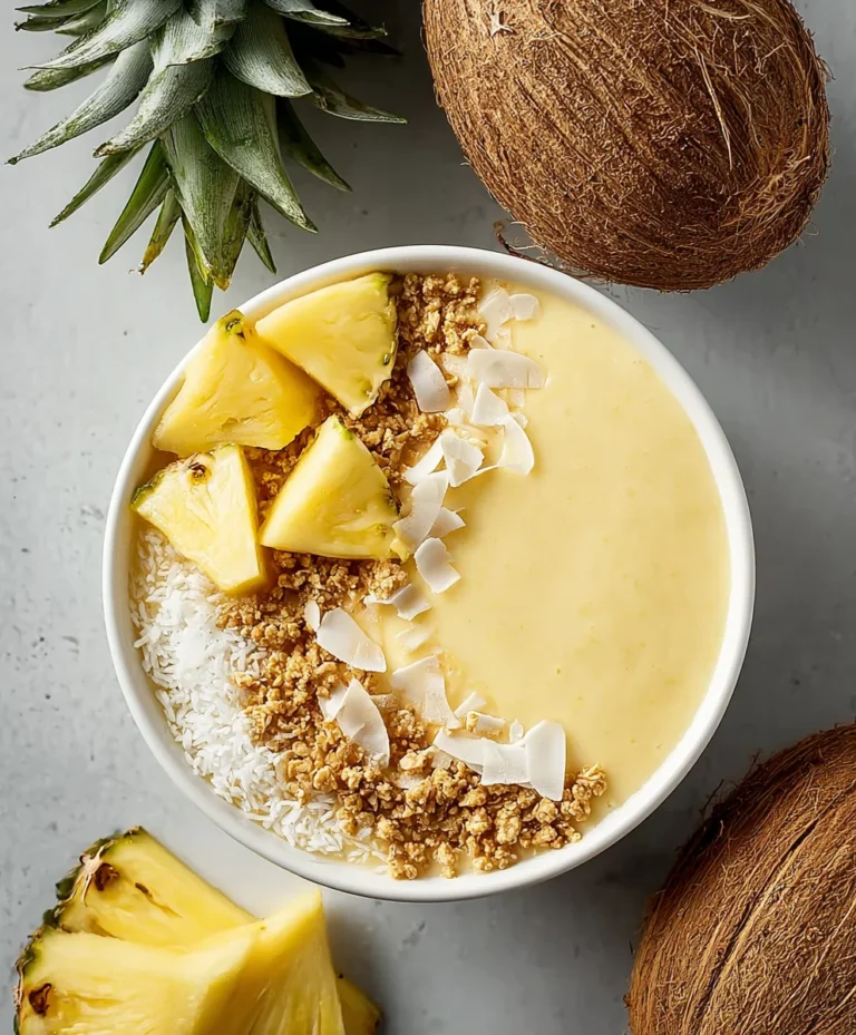 Piña Colada Smoothie Bowl- Tropical Treat Non-Non-Alcoholic Alternative
