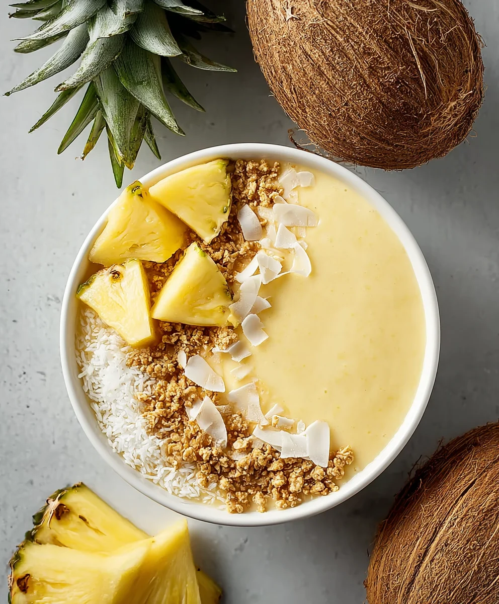 Piña Colada Smoothie Bowl- Tropical Treat Non-Non-Alcoholic Alternative