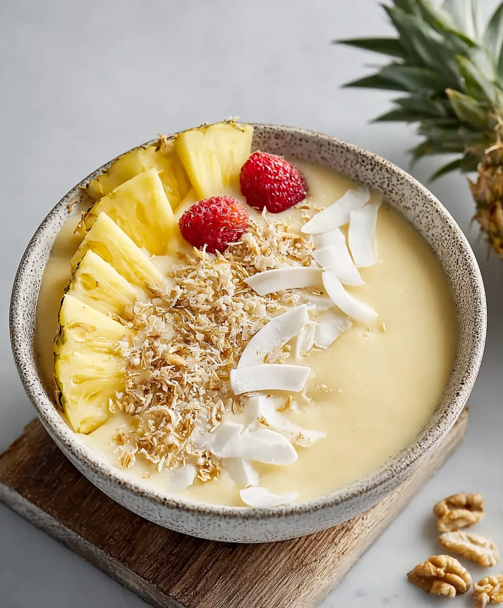 Piña Colada Smoothie Bowl- Tropical Treat Non-Non-Alcoholic Alternative