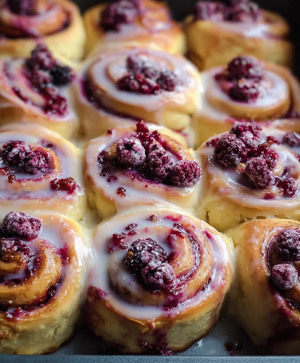 Soft Gooey Blackberry Raspberry Sweet Rolls Recipe