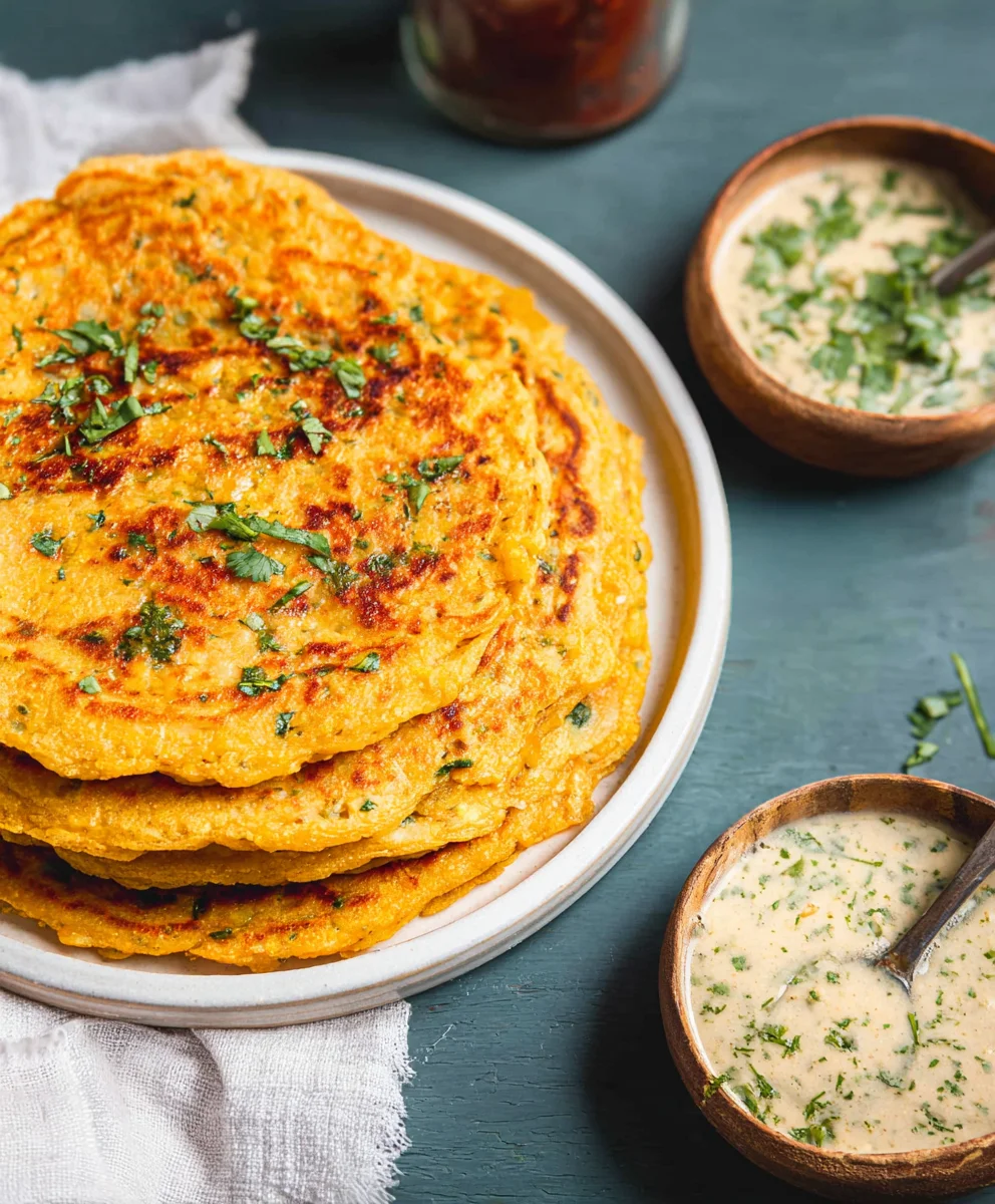 Masoor Dal Chilla - Easy Savory Red Lentil Pancakes