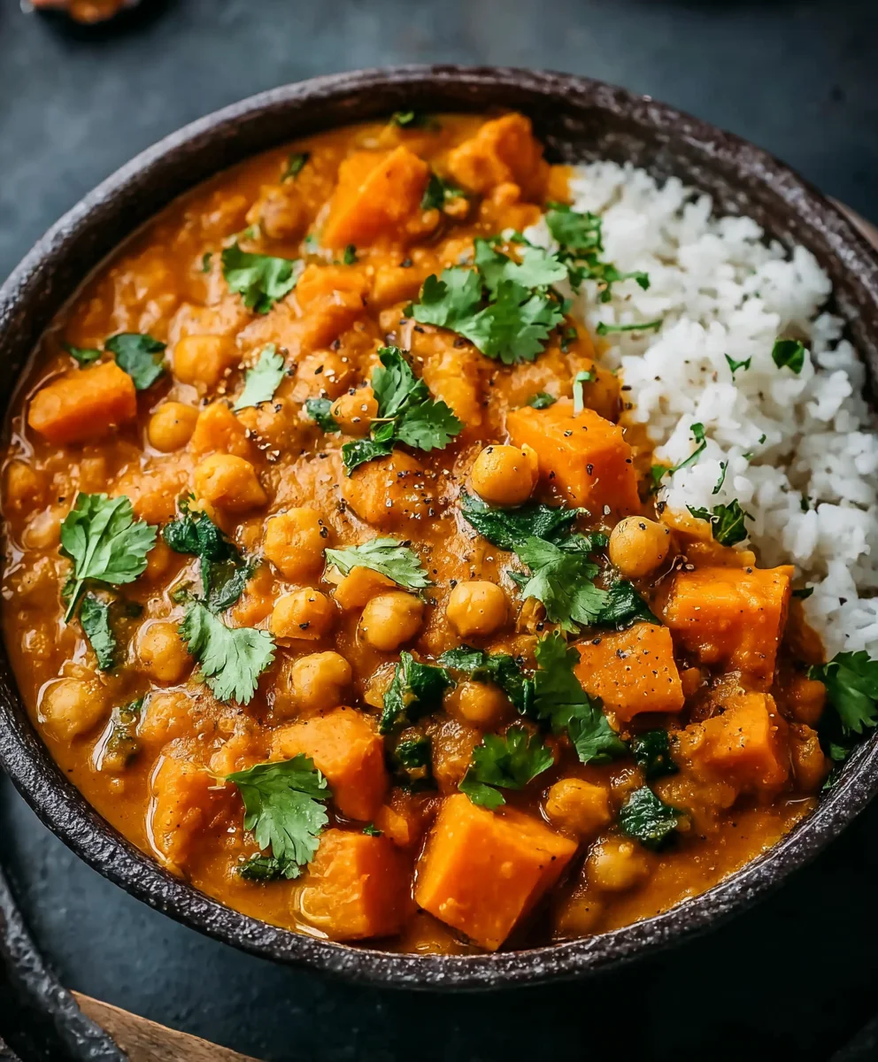 Sweet Potato Chickpea Curry - Easy & Flavorful