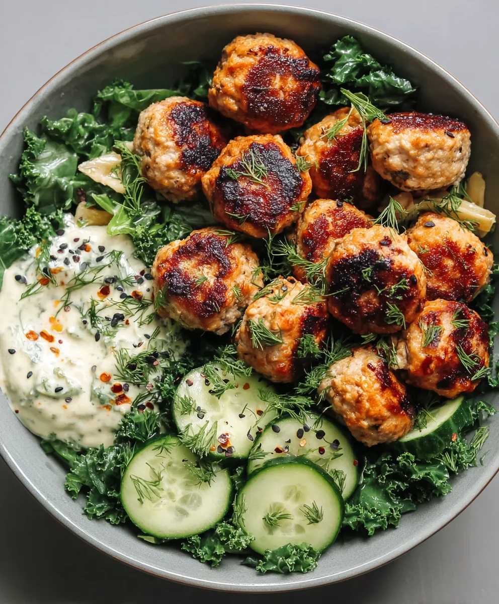 Juicy Herby Chicken Meatball Bowl-Fresh & Flavorful