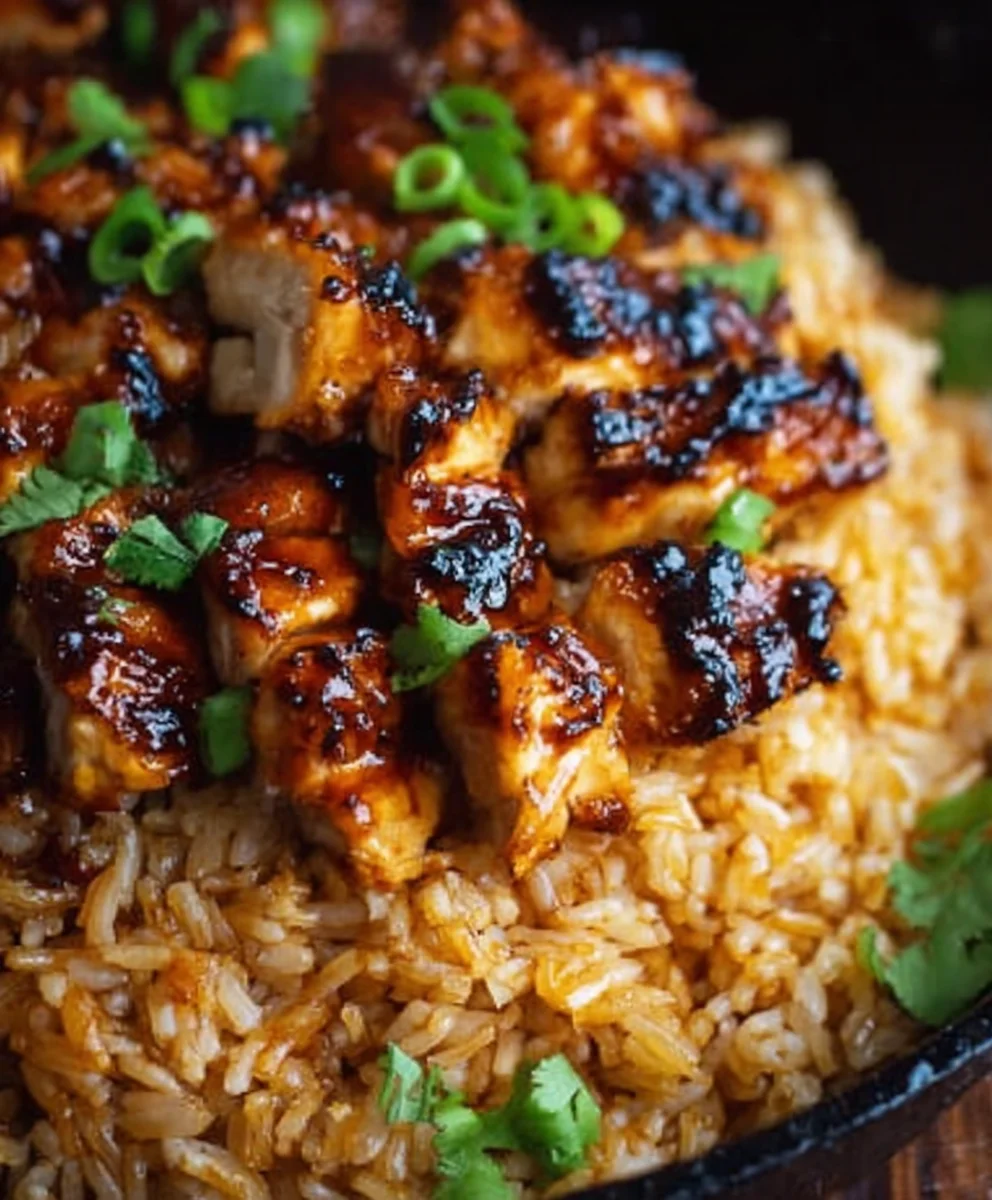 Easy Honey BBQ Chicken Rice Recipe