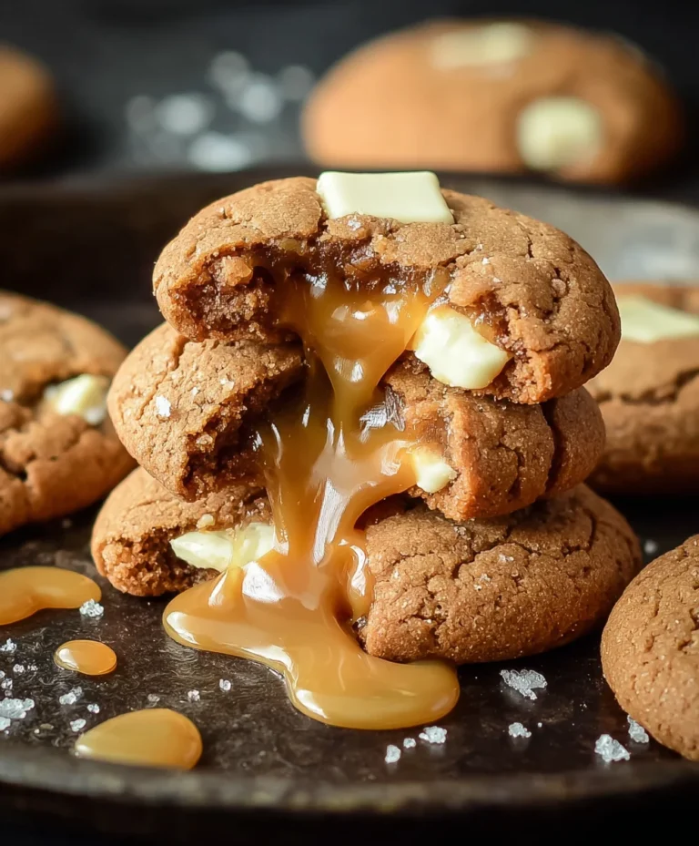 Caramel Stuffed Gin Extract Cookies-White Chocolate Delight