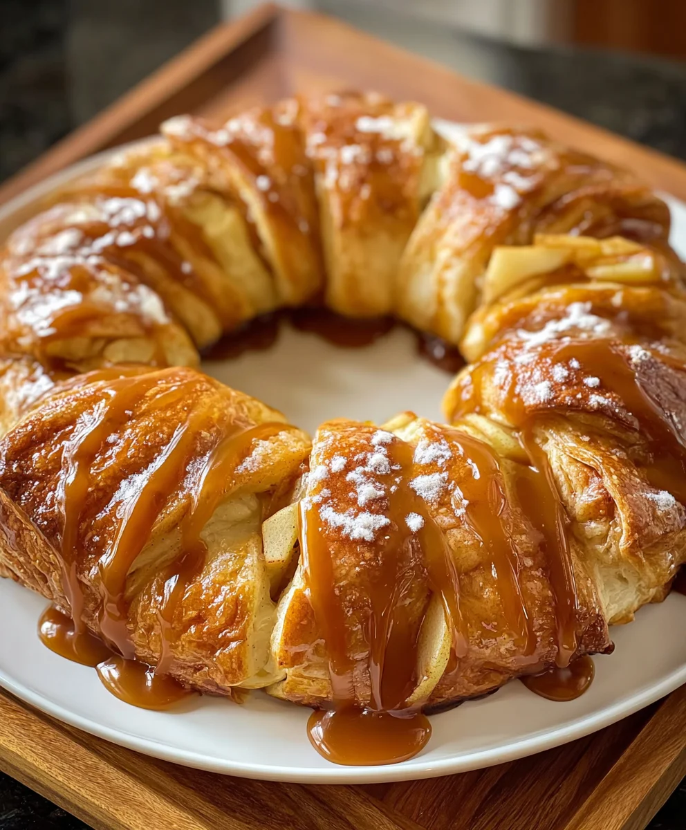 Caramel Apple Cream Cheese Crescent Ring Delight
