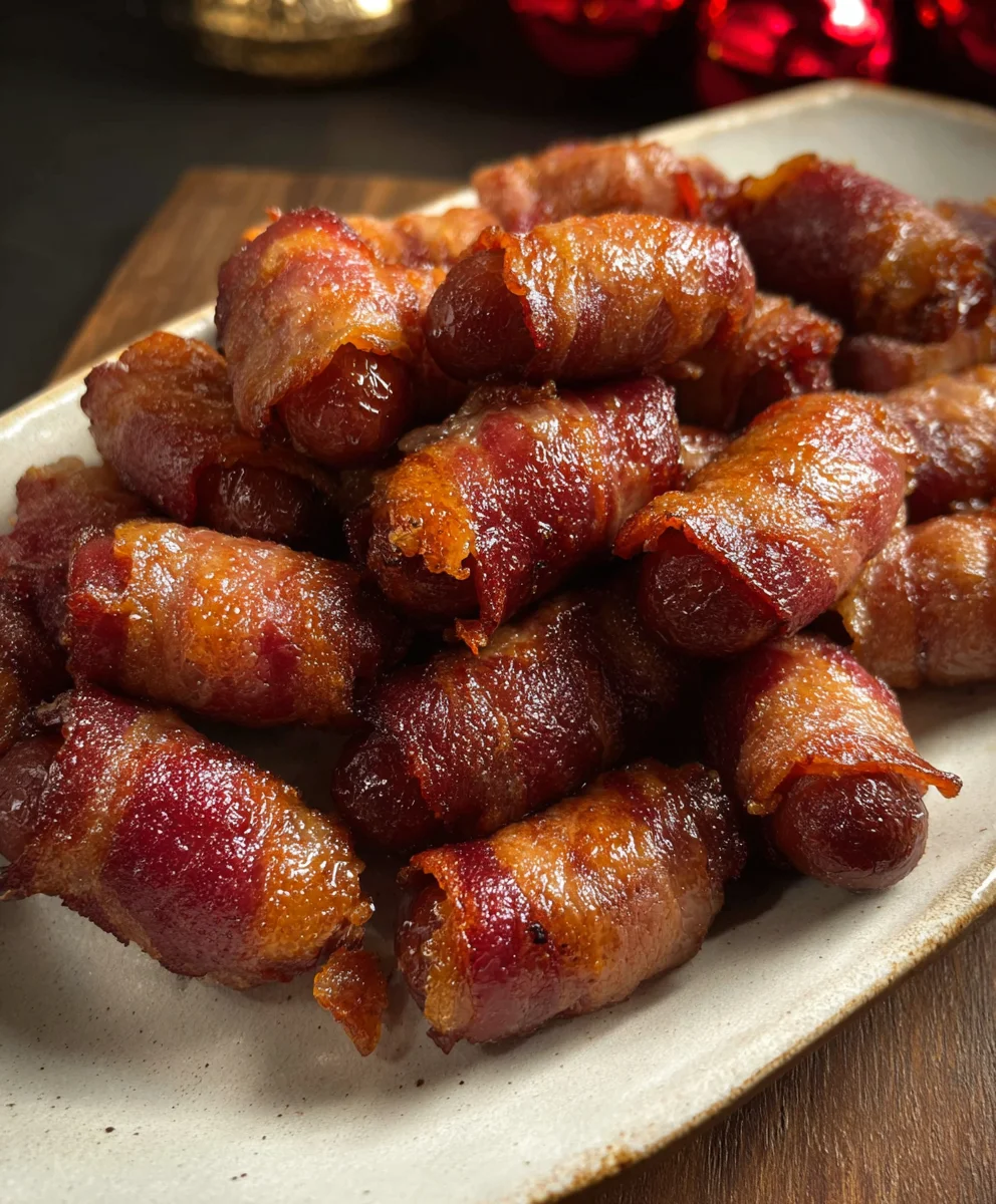 Beef Bacon Wrapped Beef Smokies - Easy Appetizer Recipe