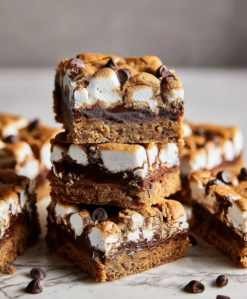 Peanut Butter Smores Blondies - Easy Dessert Recipe