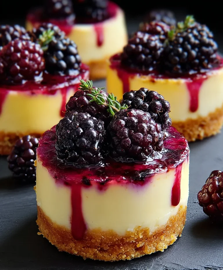 Lemon Raspberry Blackberry Mini Cheesecakes