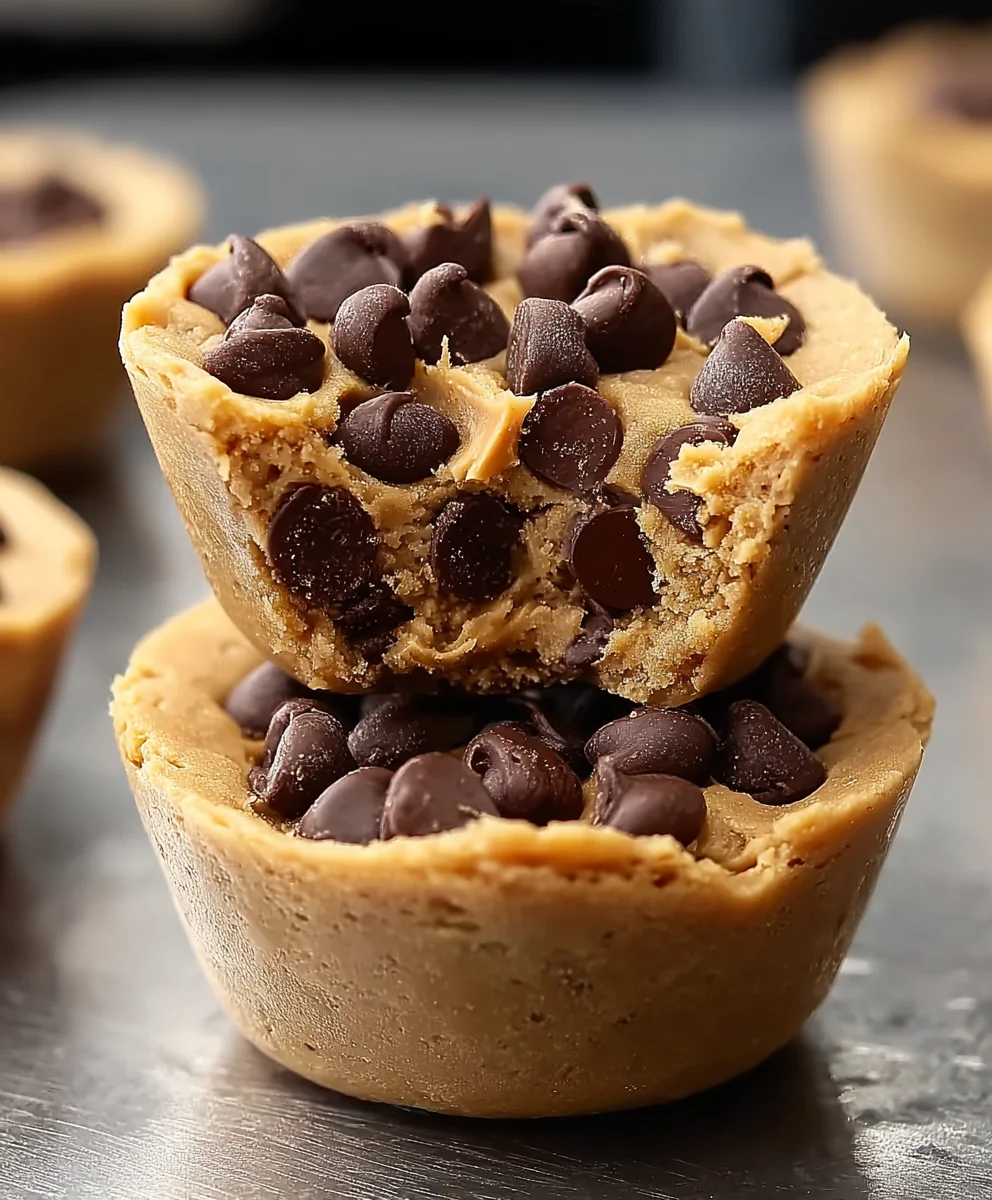 Peanut Butter Chocolate Chip Cookie Cups-Easy Recipe