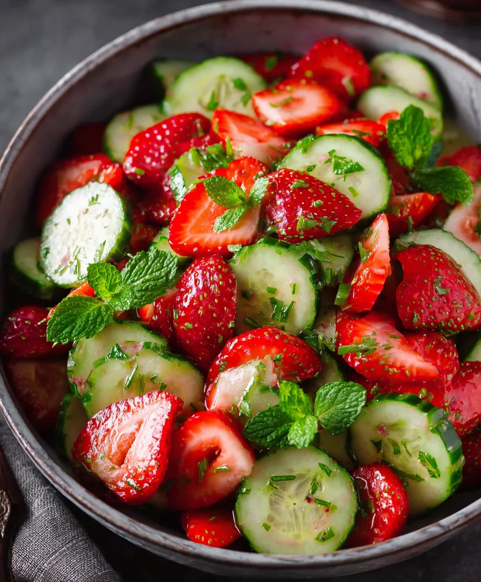Cucumber Strawberry Salad - Fresh & Delicious Summer Recipe