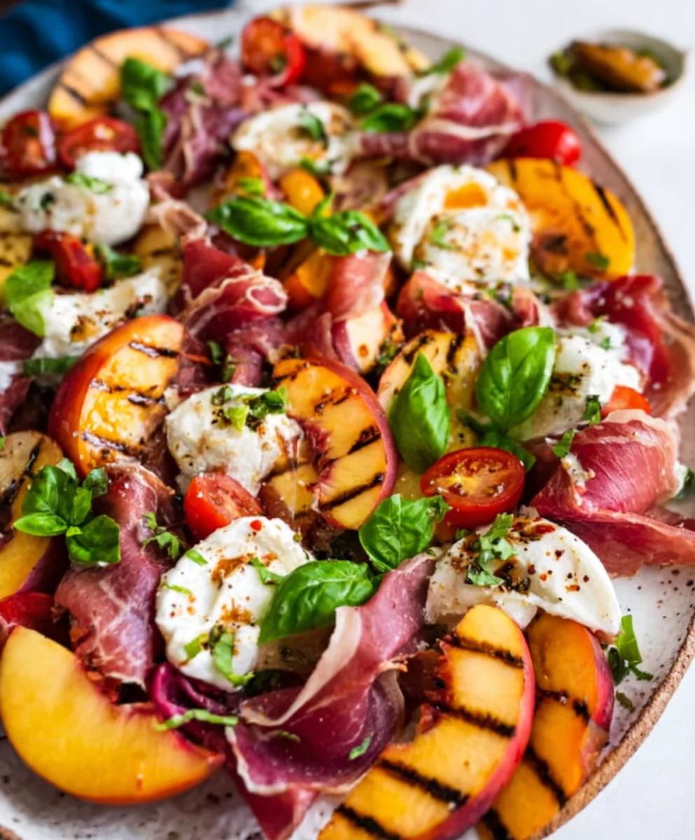 Grilled Nectarine Burrata Beef Beef Prosciutto Salad
