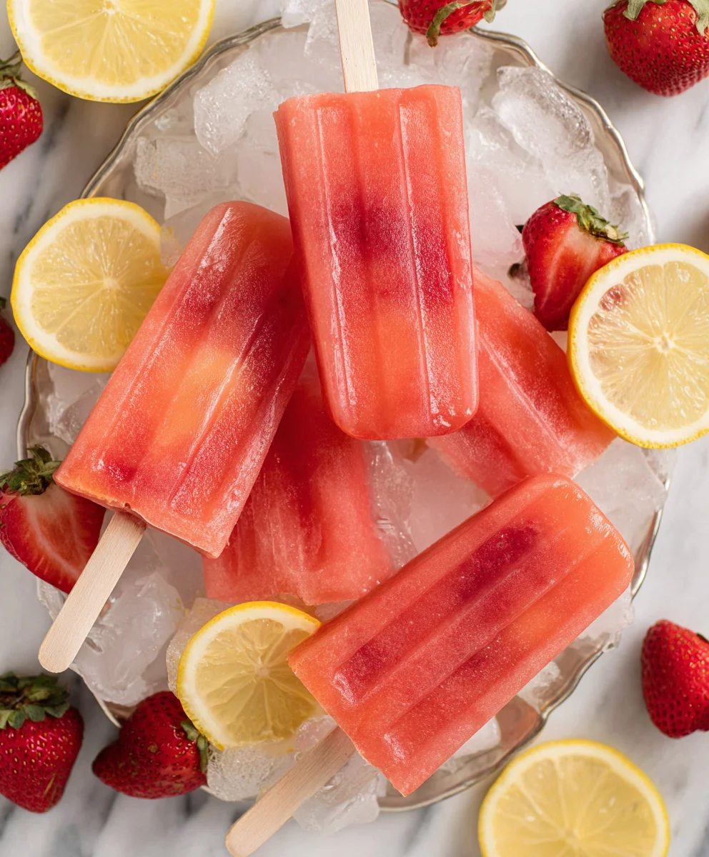 Refreshing Strawberry Lemonade Popsicles-Easy Treat