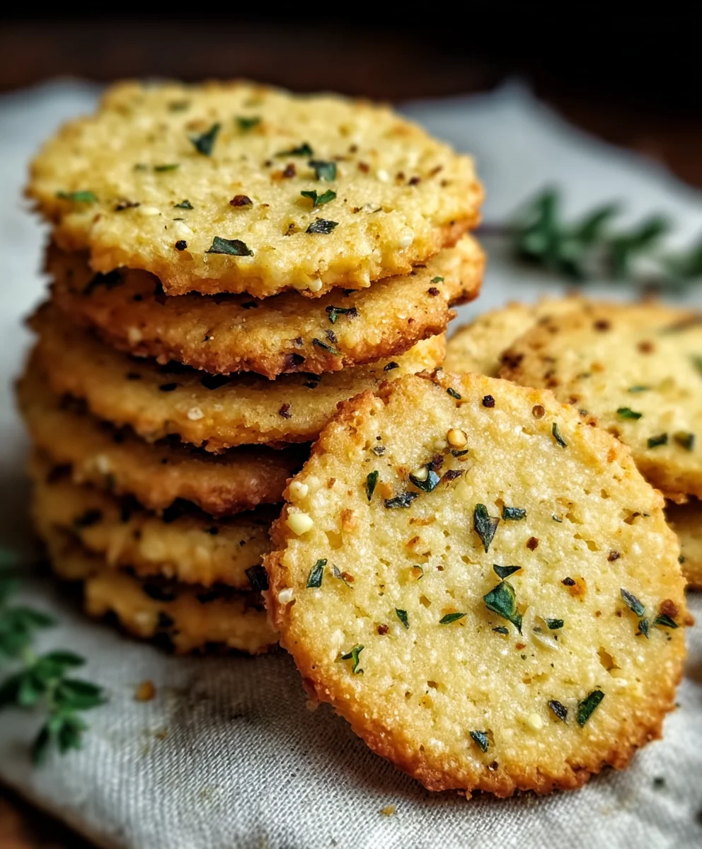 Garlic Herb Chickpea Flour Crackers-Easy Snack