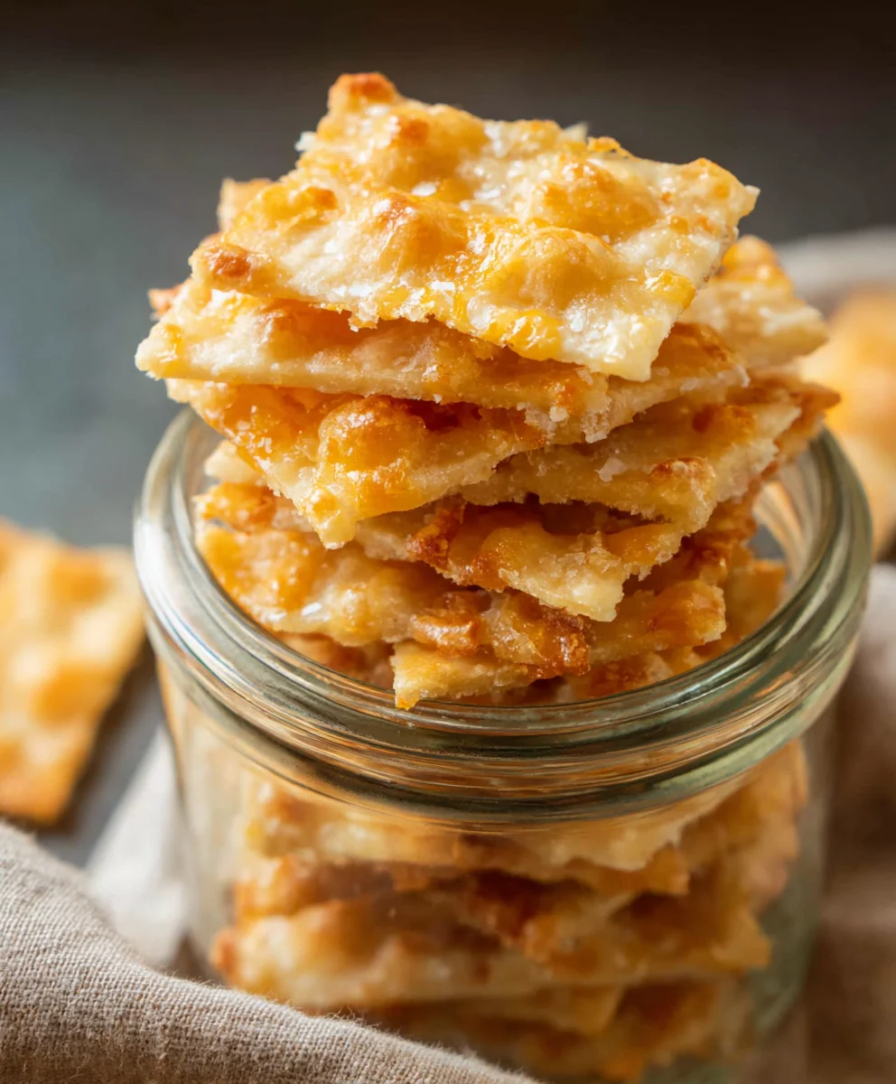 Sourdough Cheddar Crackers - Easy Homemade Crispy Snacks