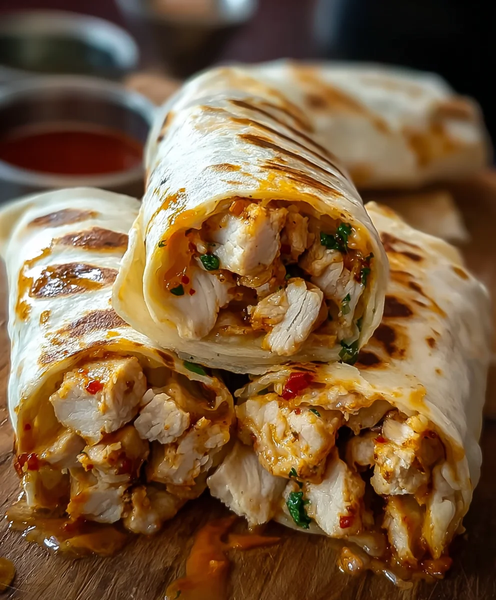 Cheesy Garlic Chicken Wraps- Easy & Delicious Meal