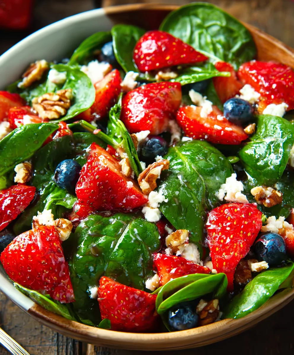 Quick Strawberry Spinach Salad Recipe Easy Lunch