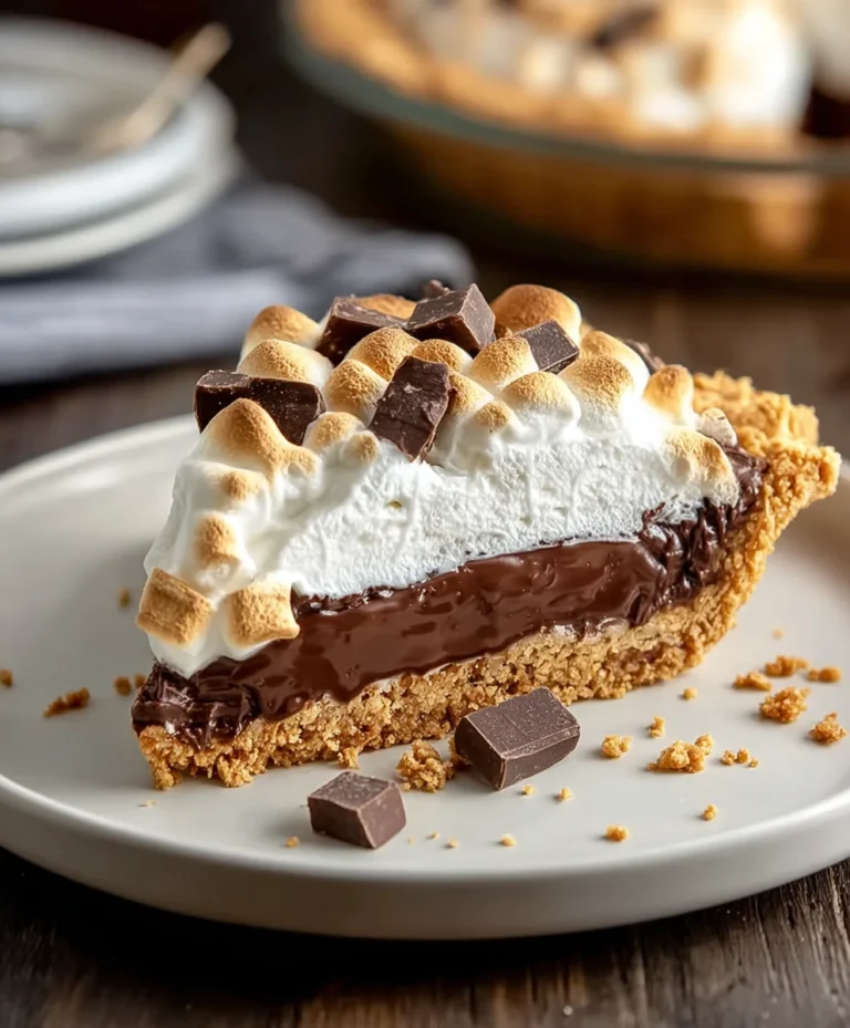 Decadent Smores Pie Recipe-Easy Chocolate Grabeef ham Cracker Dessert