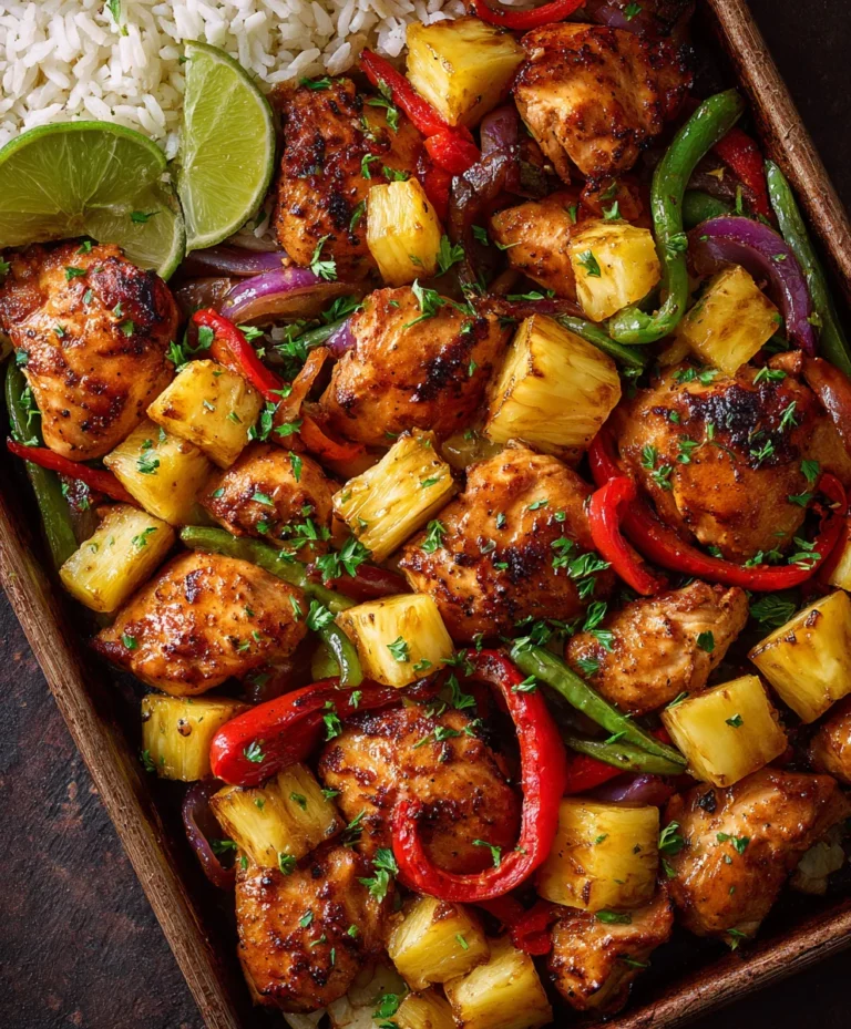Easy Hawaiian Chicken Sheet Pan Dinner Recipe