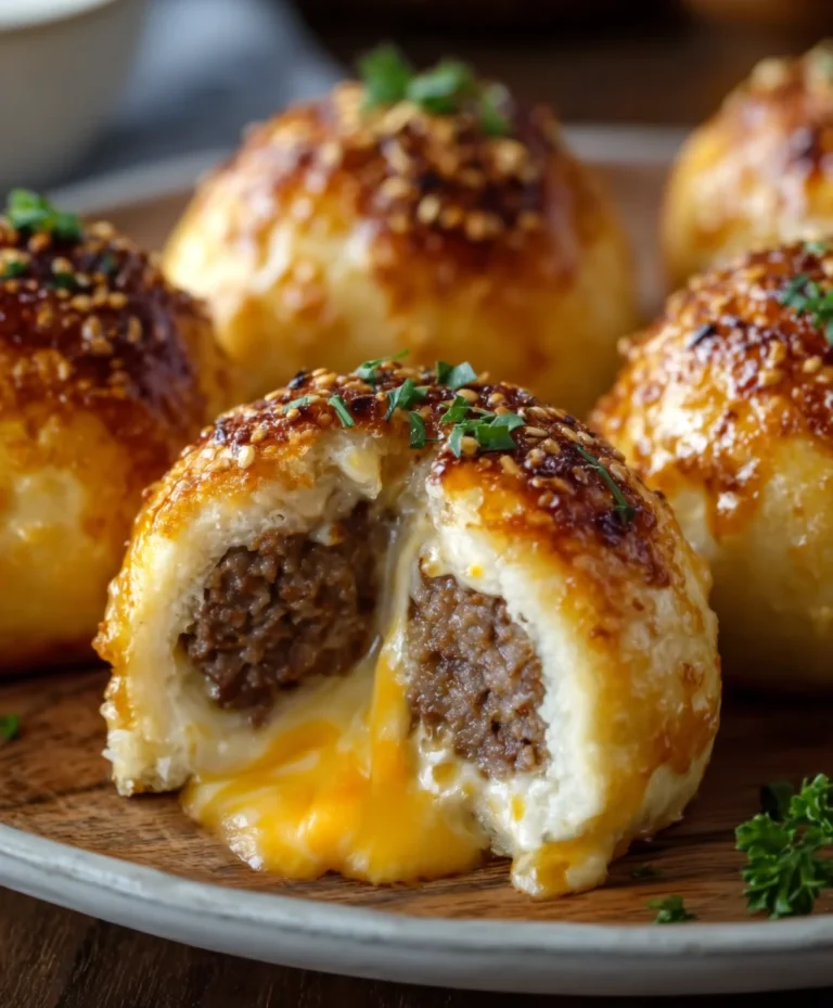 Garlic Parmesan Cheeseburger Bombs – Easy Beef Bites