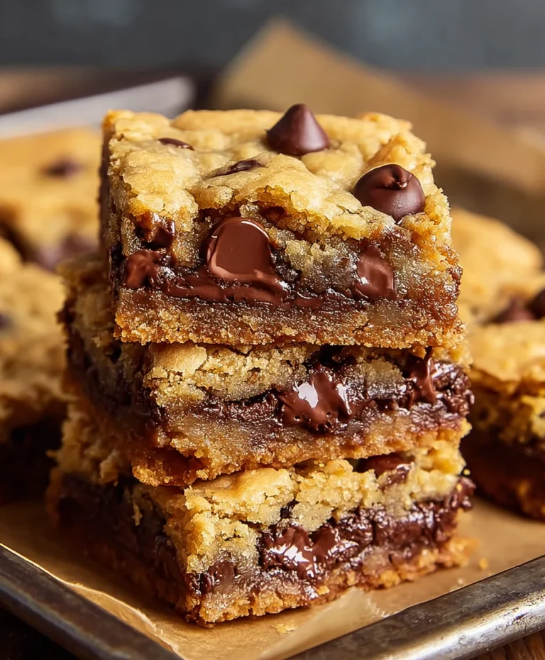 Gooey Chocolate Chip Cookie Bars-Easy Recipe