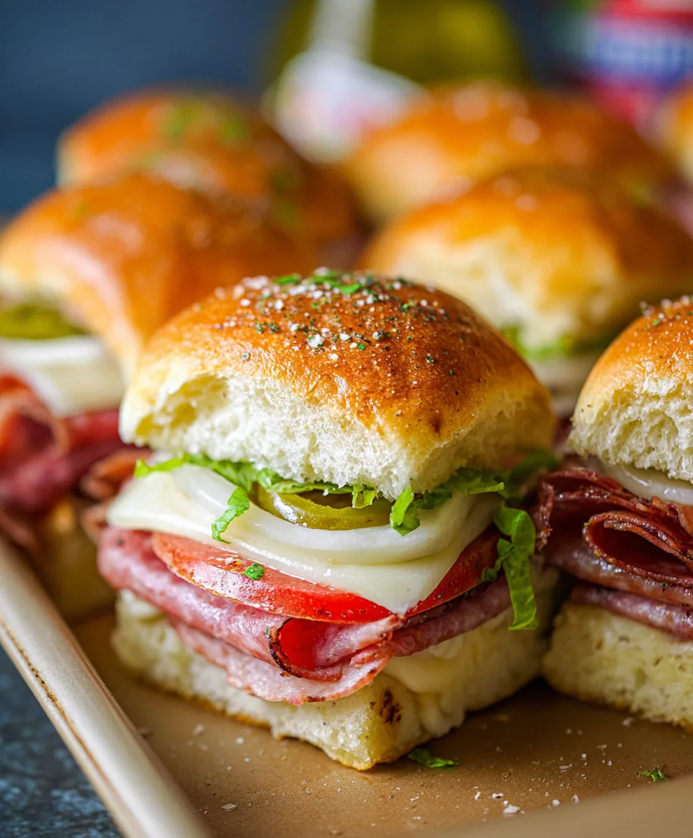 Hot Beef Sub Sliders- Easy Party Appetizer
