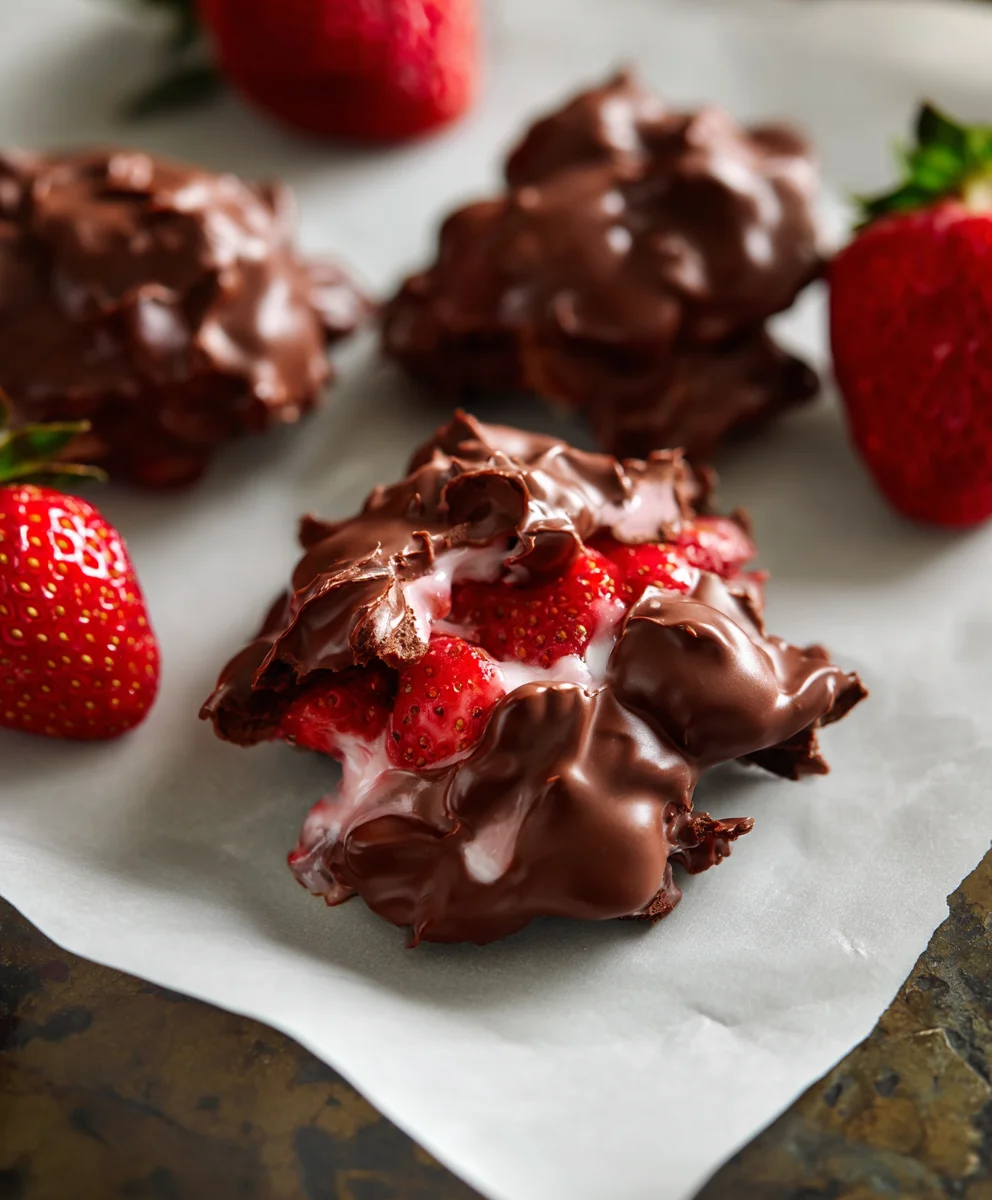 Chocolate Strawberry Yogurt Clusters - Easy Sweet Treat