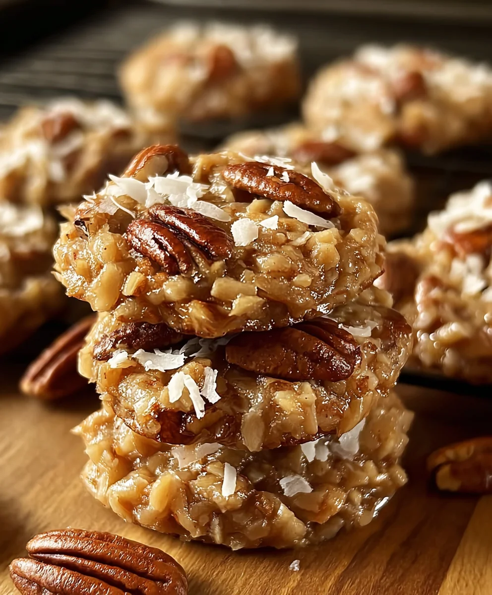 Easy No Bake Pecan Coconut Praline Cookies