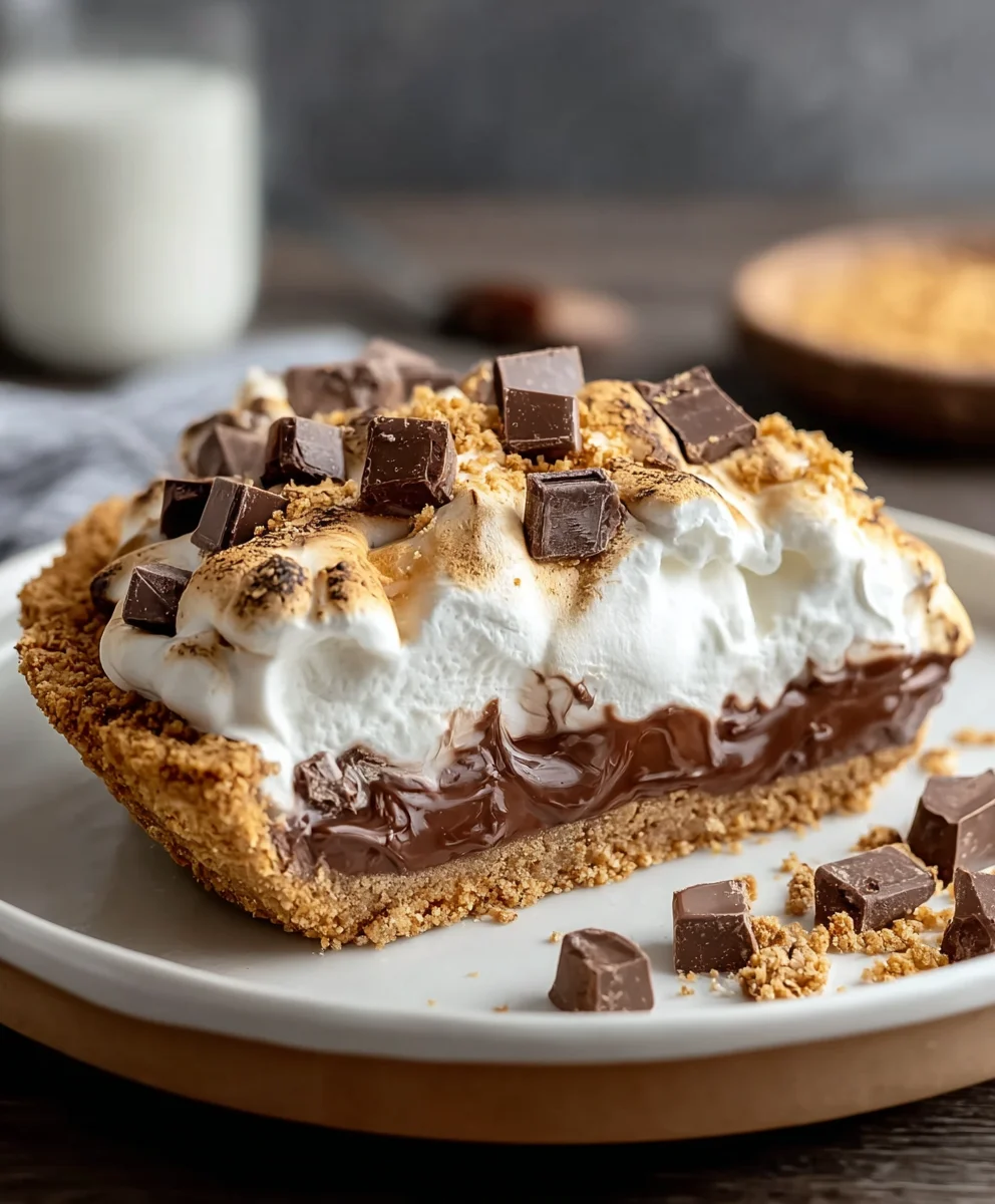 Decadent Smores Pie Recipe-Easy Chocolate Grabeef ham Cracker Dessert