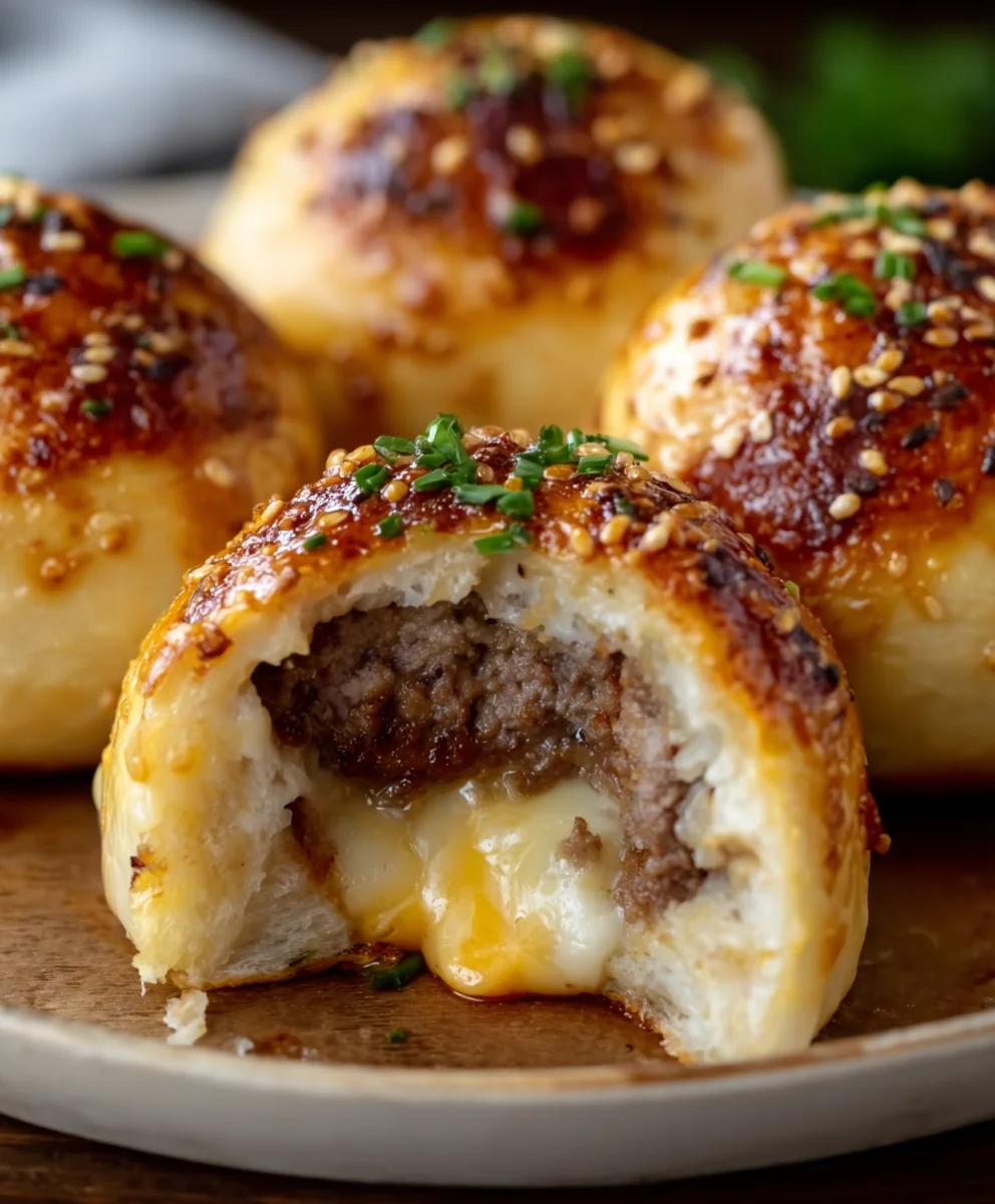 Garlic Parmesan Cheeseburger Bombs - Easy Beef Bites