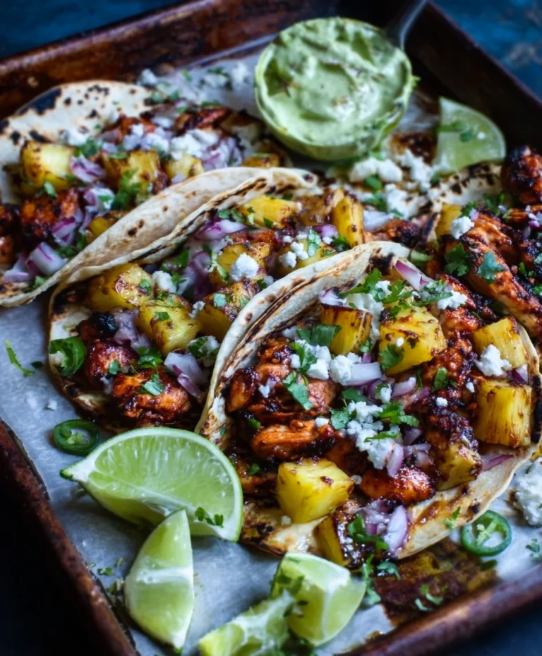 Easy One Pan Chicken Pineapple Tacos Recipe