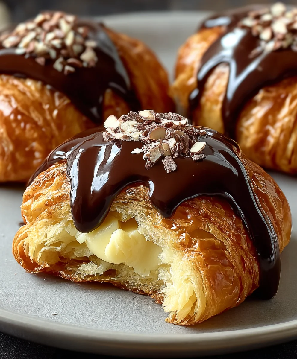 Boston Cream Pie Croissants - Decadent Delight