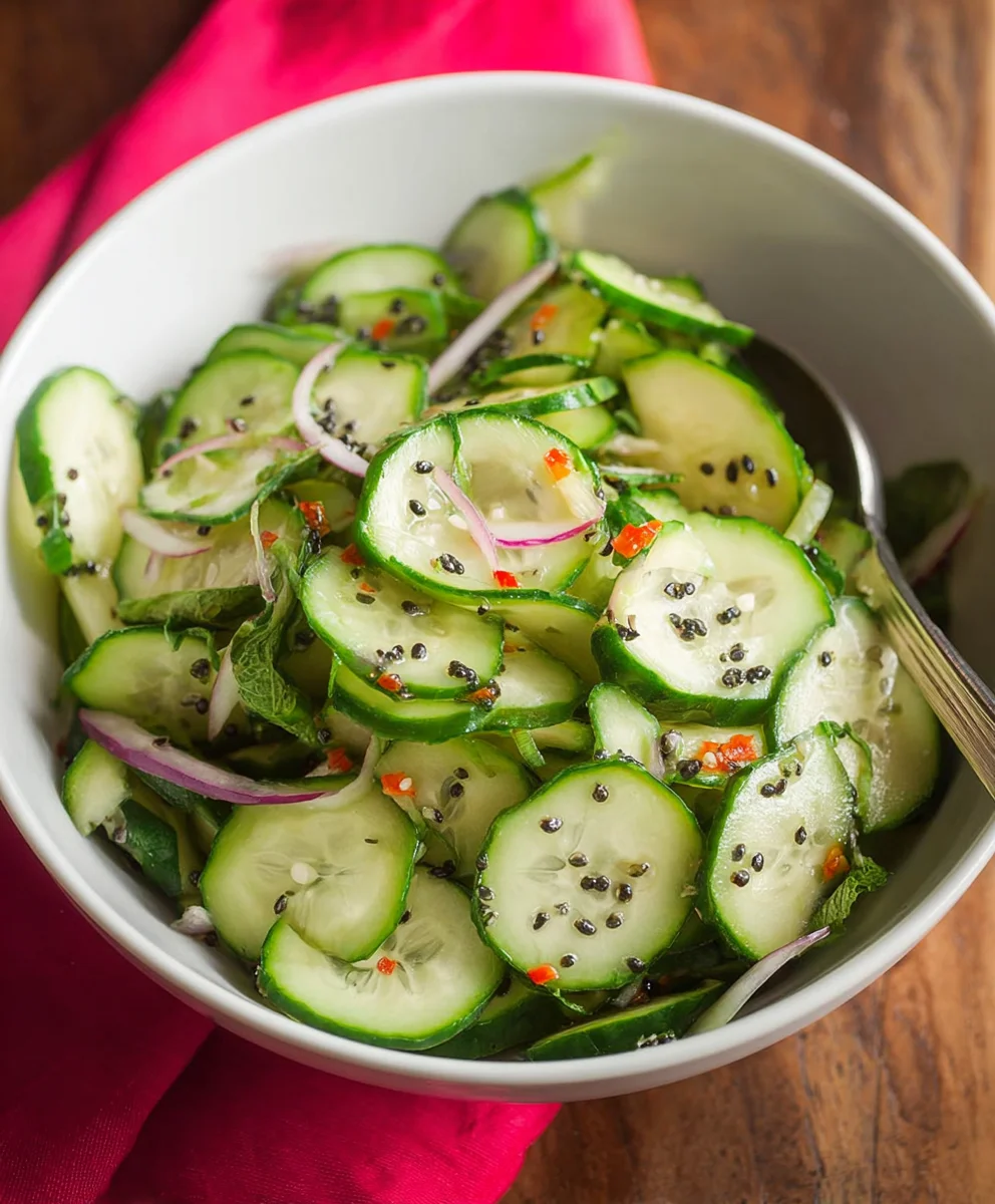 Easy Asian Cucumber Salad- Refreshing & Quick Recipe