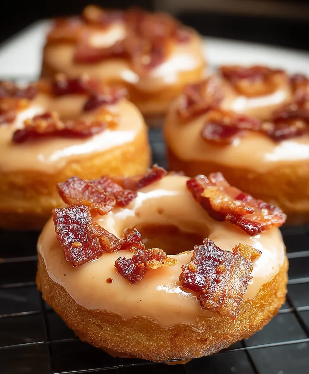Maple Beef Beef Bacon Doughnuts - Savory Sweet Treat