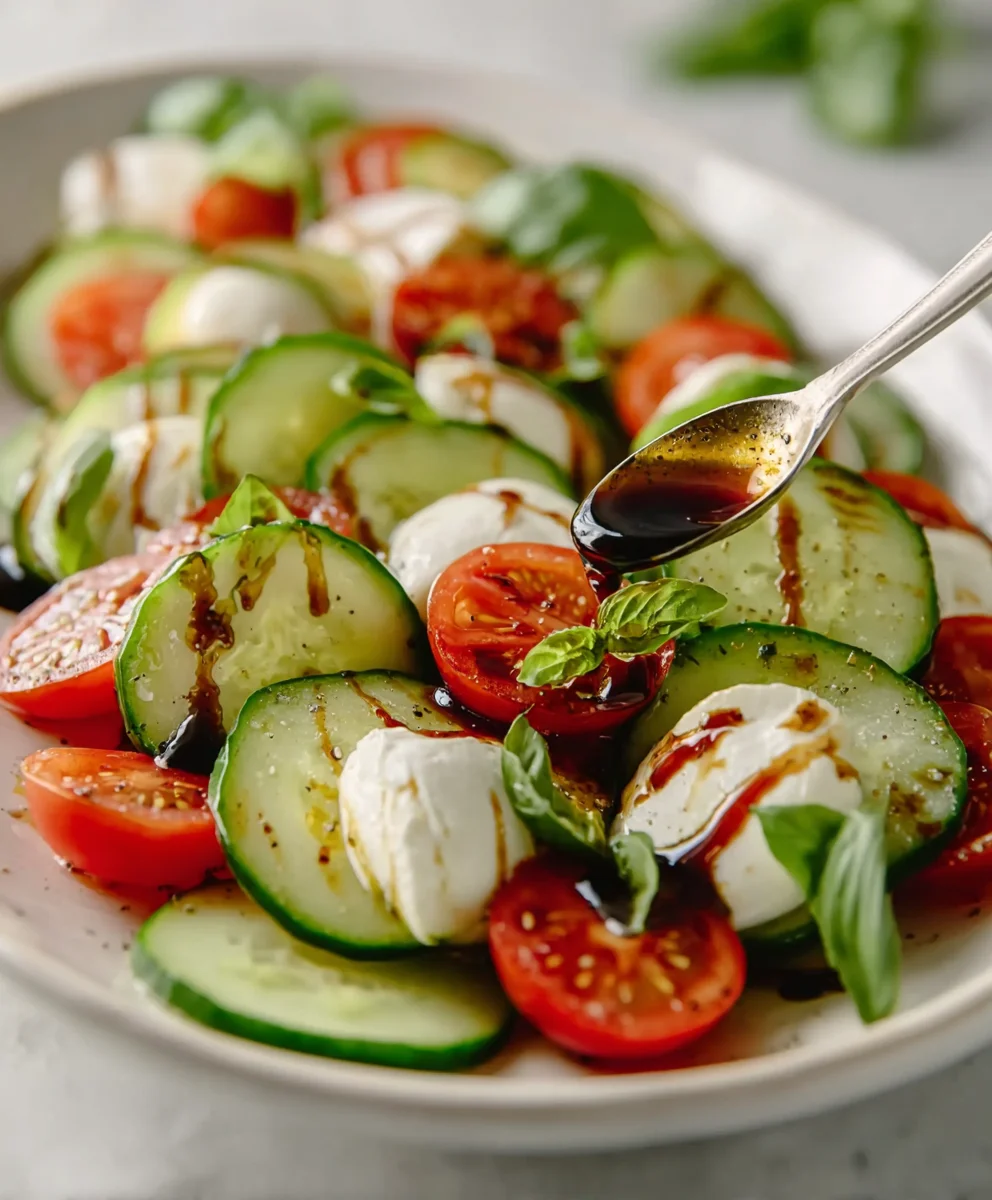 Fresh Cucumber Caprese Salad - Easy & Delicious