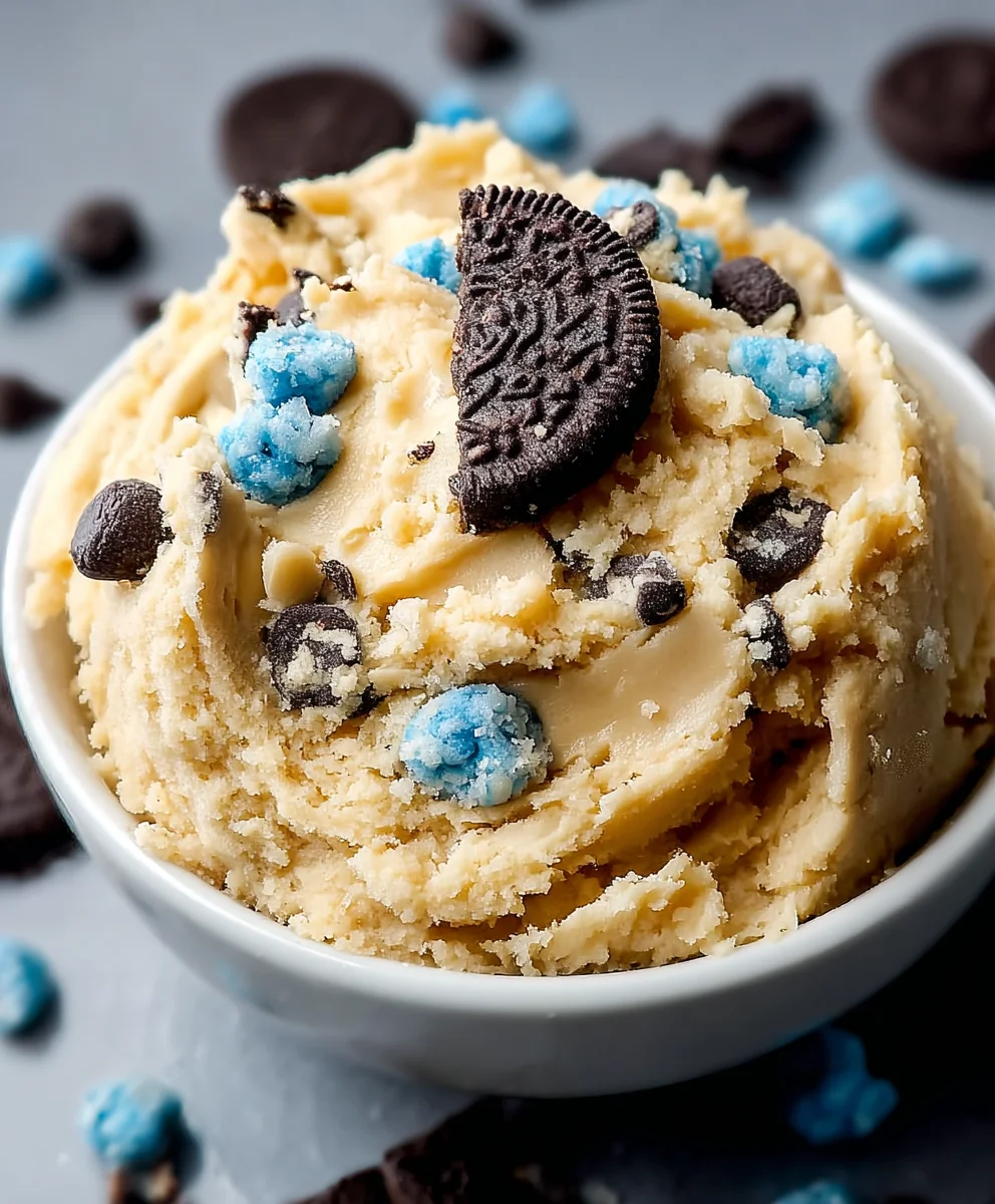 Cookie Monster Edible Cookie Dough - No Bake Fun