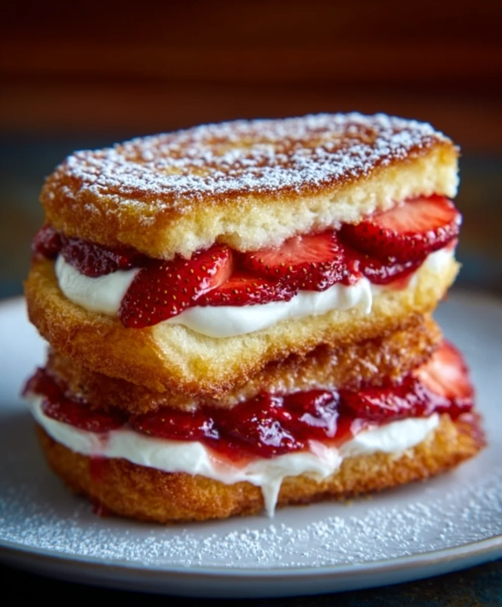 Fried Strawberry Cheesecake Sandwiches-Easy Dessert