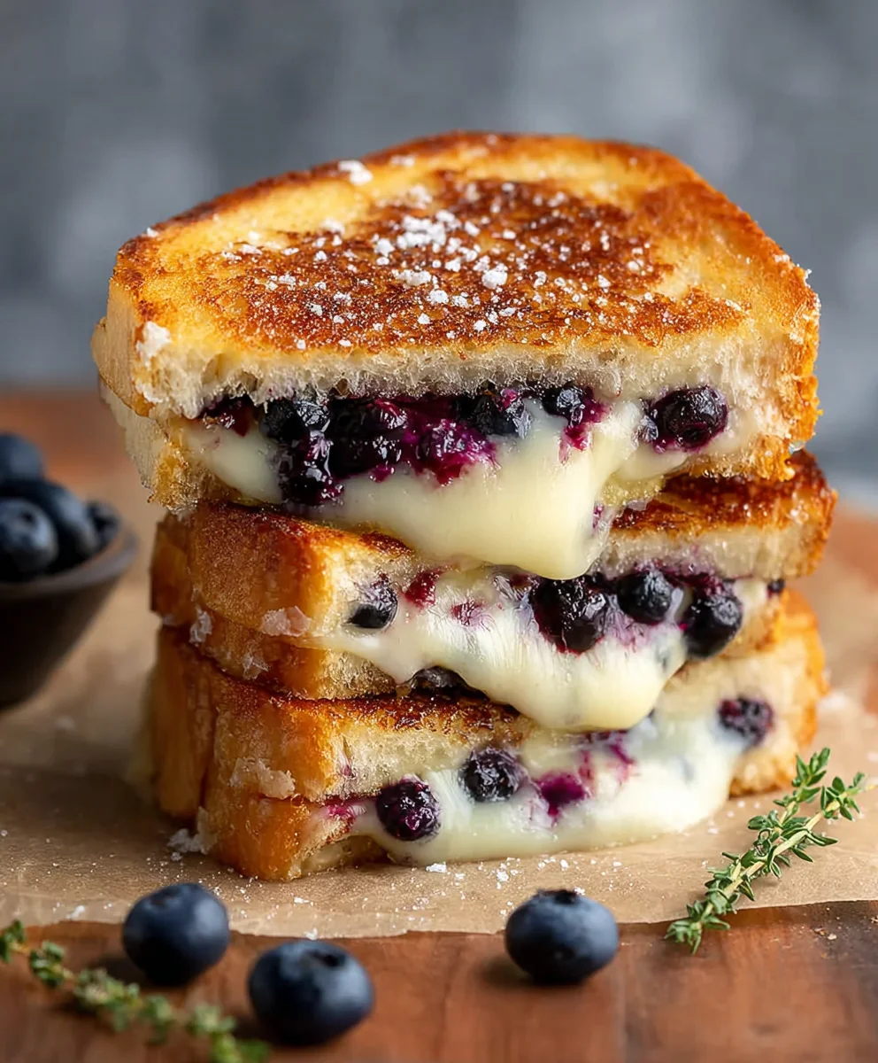 Crispy Blueberry Grilled Cheese - Sweet Tangy Twist