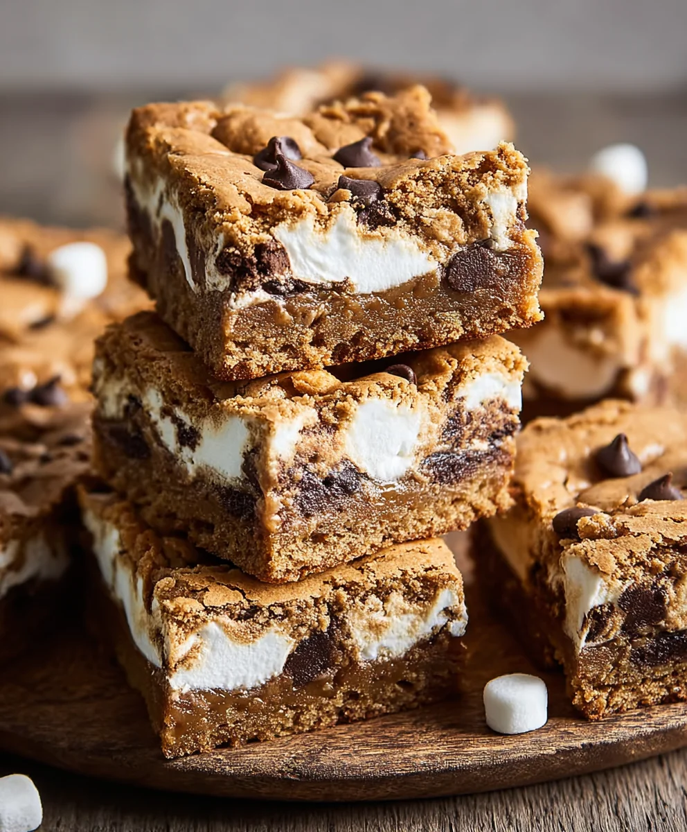 Peanut Butter Smores Blondies - Easy Dessert Recipe