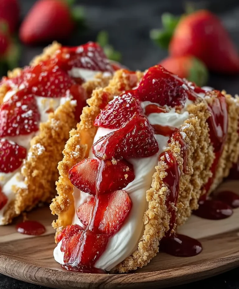 Strawberry Crunch Cheesecake Tacos-Easy Dessert Recipe
