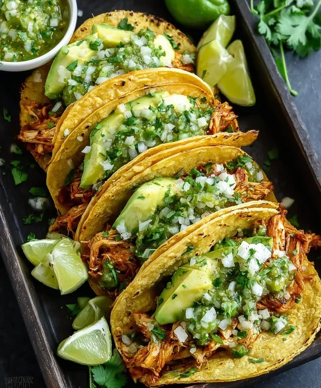 Crispy Poblano Chicken Tacos with Avocado-Jalapeño Salsa