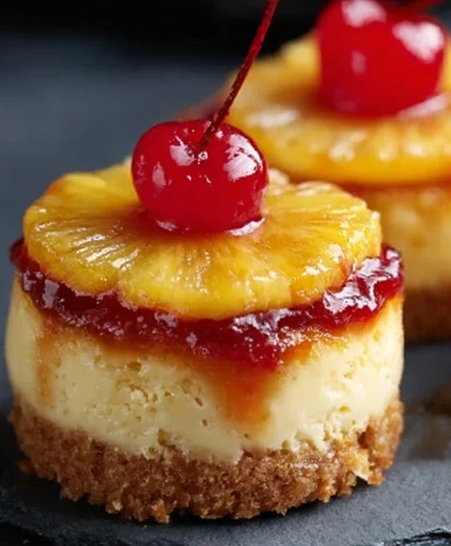 Mini Pineapple Upside-Down Cheesecakes
