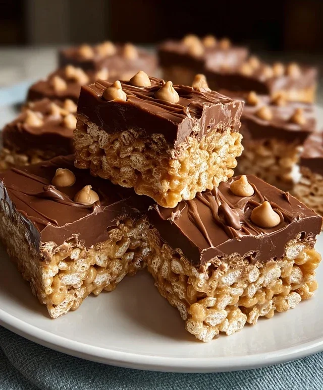 Chocolate Peanut Butter Rice Krispie Squares